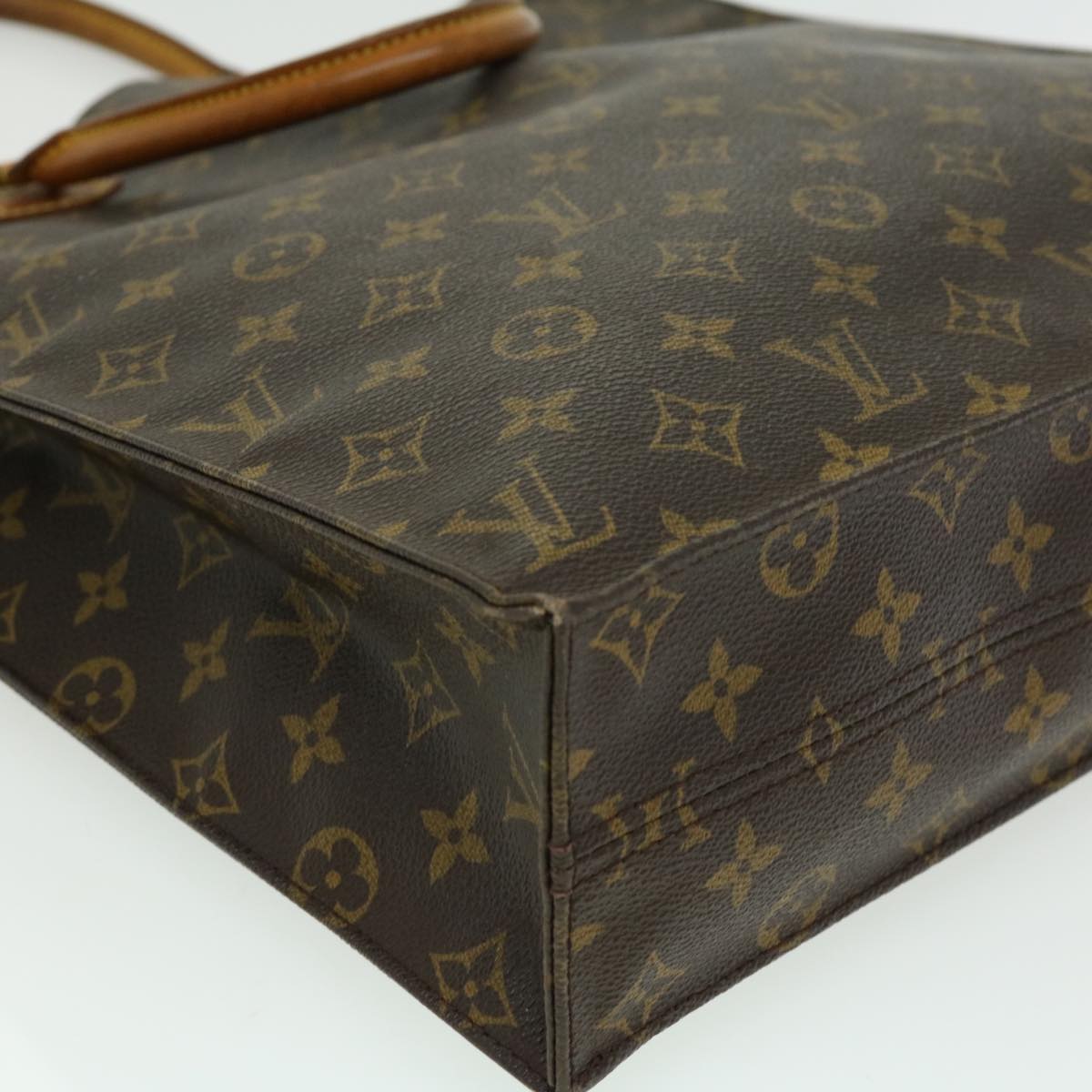 LOUIS VUITTON Monogram Sac Plat Hand Bag M51140 LV Auth ki2038