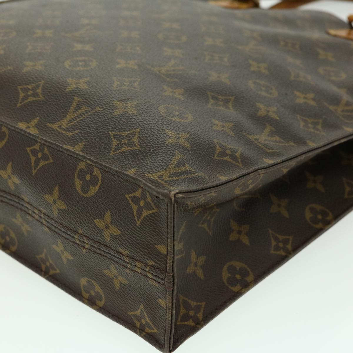 LOUIS VUITTON Monogram Sac Plat Hand Bag M51140 LV Auth ki2038