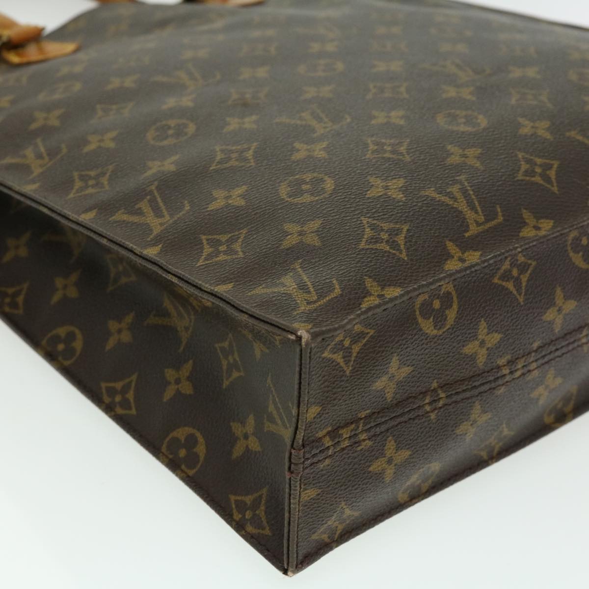 LOUIS VUITTON Monogram Sac Plat Hand Bag M51140 LV Auth ki2038