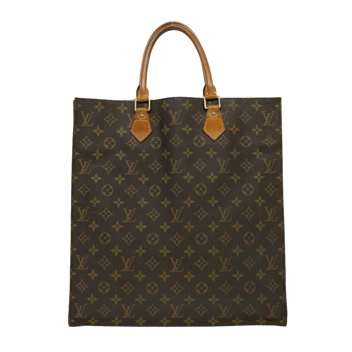 LOUIS VUITTON Monogram Sac Plat Hand Bag M51140 LV Auth ki2038