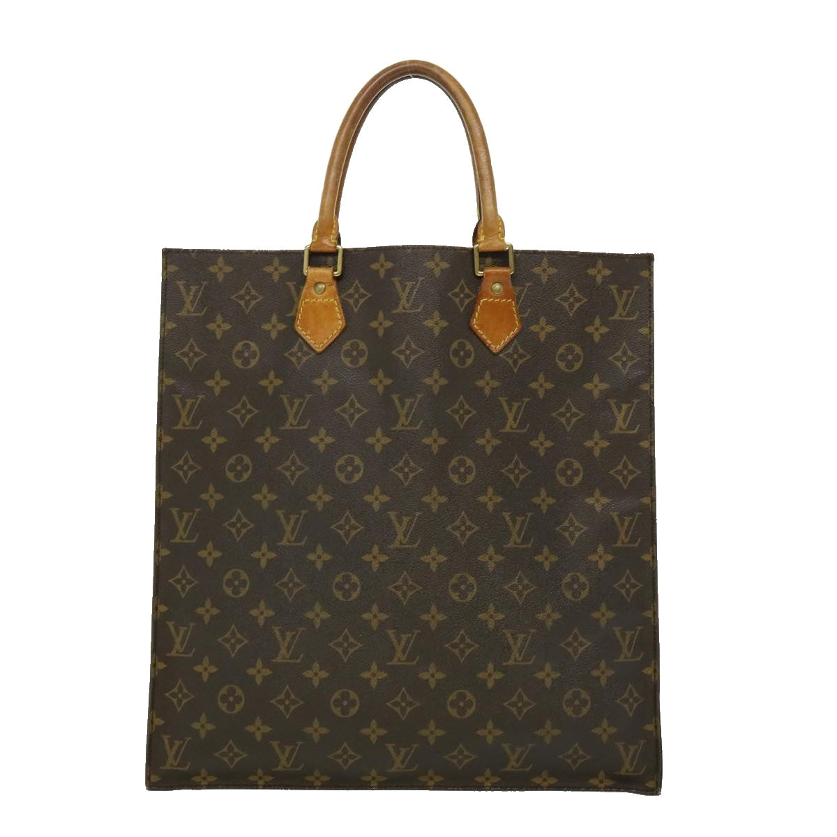 LOUIS VUITTON Monogram Sac Plat Hand Bag M51140 LV Auth ki2038 - 0