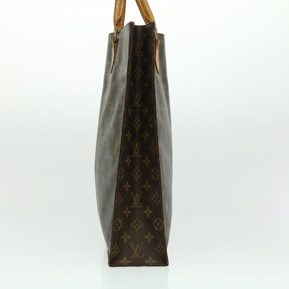 LOUIS VUITTON Monogram Sac Plat Hand Bag M51140 LV Auth ki2038