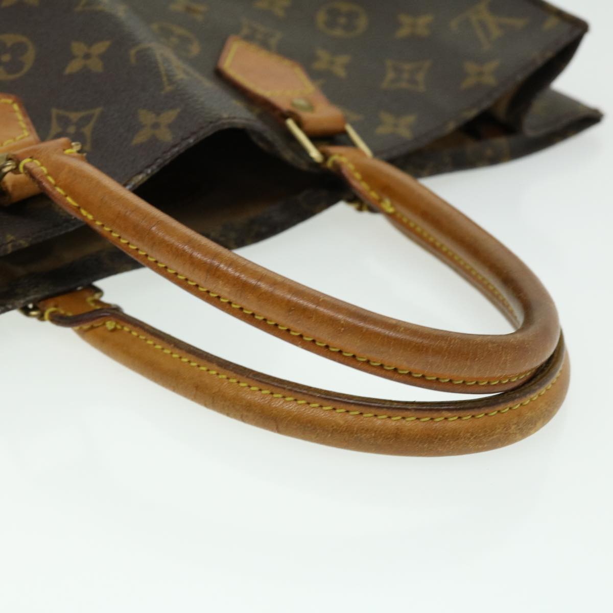 LOUIS VUITTON Monogram Sac Plat Hand Bag M51140 LV Auth ki2038