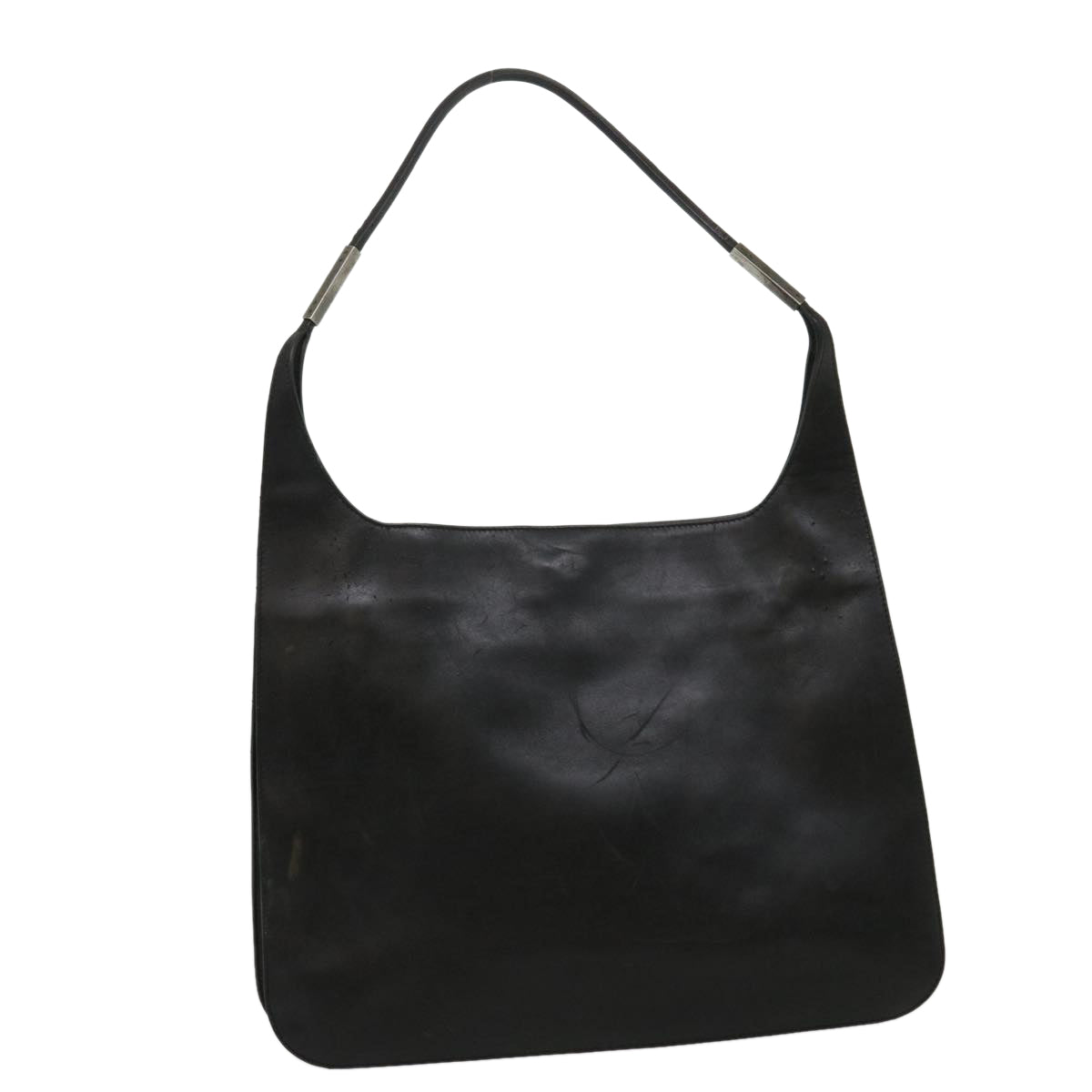 GUCCI Shoulder Bag Leather Black Auth ki2071
