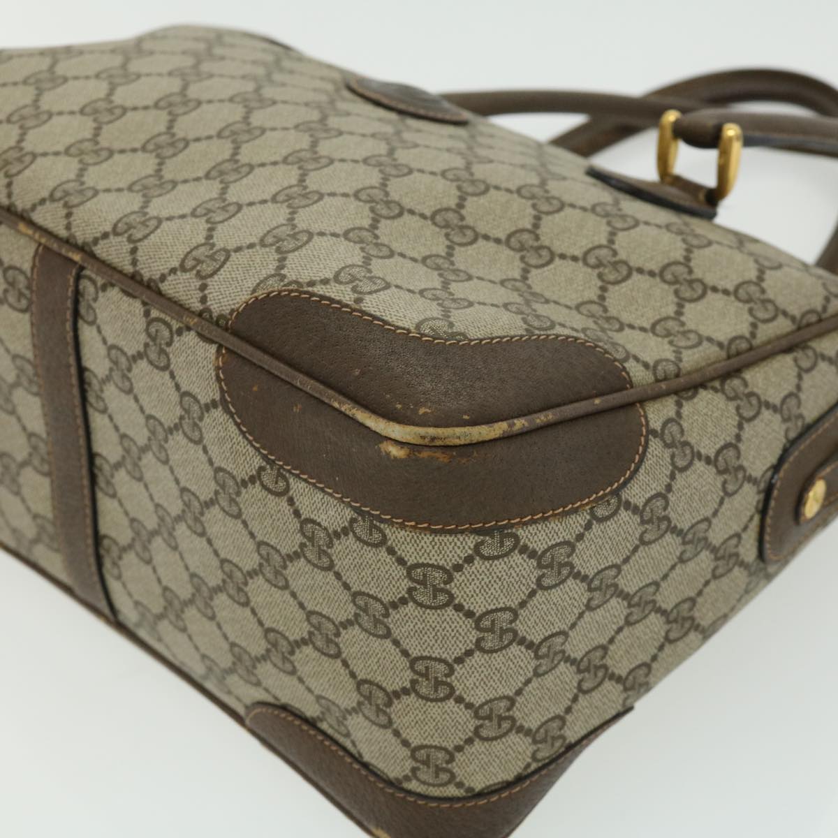 GUCCI GG Canvas Hand Bag 2way Beige 002.122.0033 Auth ki2104