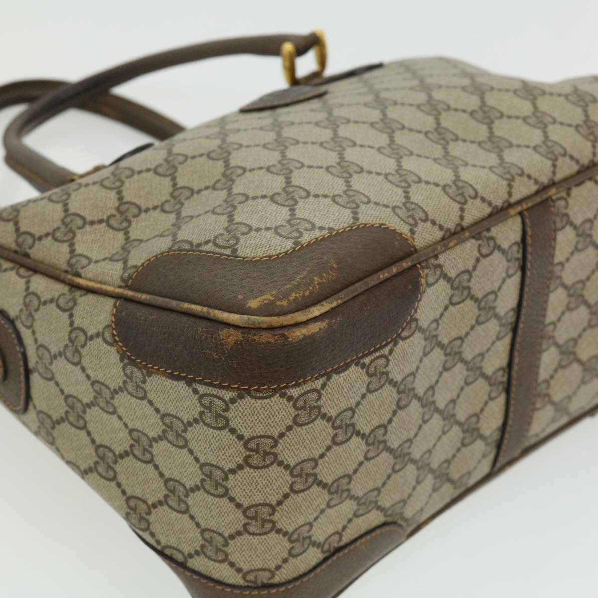 GUCCI GG Canvas Hand Bag 2way Beige 002.122.0033 Auth ki2104