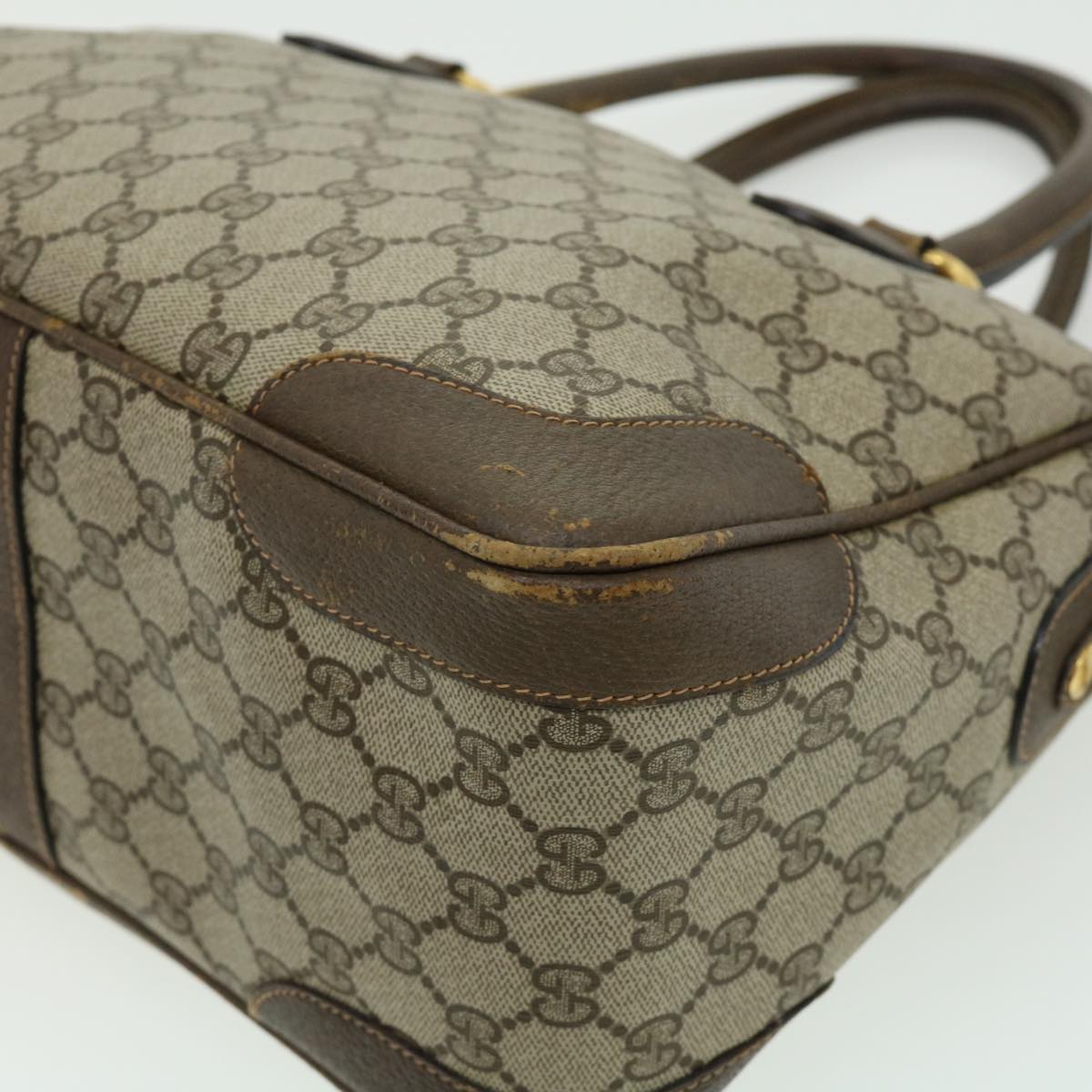 GUCCI GG Canvas Hand Bag 2way Beige 002.122.0033 Auth ki2104