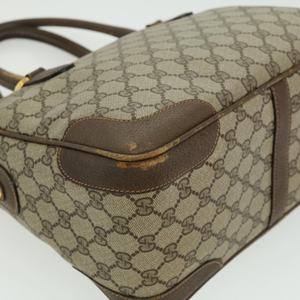 GUCCI GG Canvas Hand Bag 2way Beige 002.122.0033 Auth ki2104