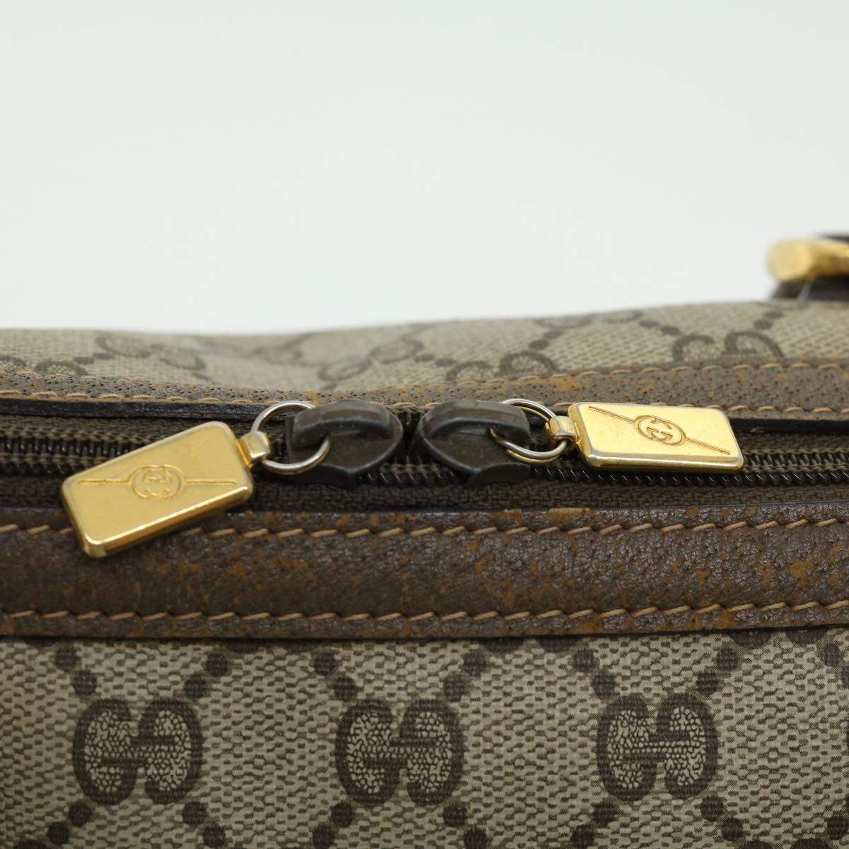 GUCCI GG Canvas Hand Bag 2way Beige 002.122.0033 Auth ki2104