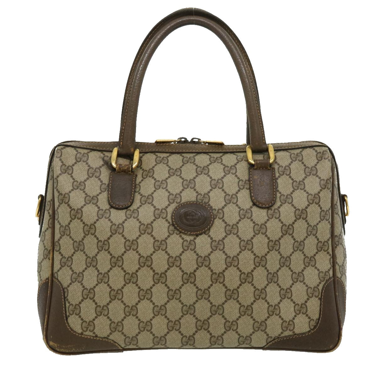 GUCCI GG Canvas Hand Bag 2way Beige 002.122.0033 Auth ki2104