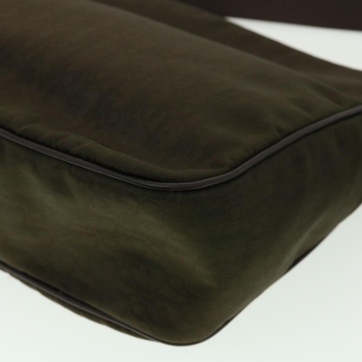 Christian Dior Trotter Canvas Shoulder Bag Khaki Auth ki2109
