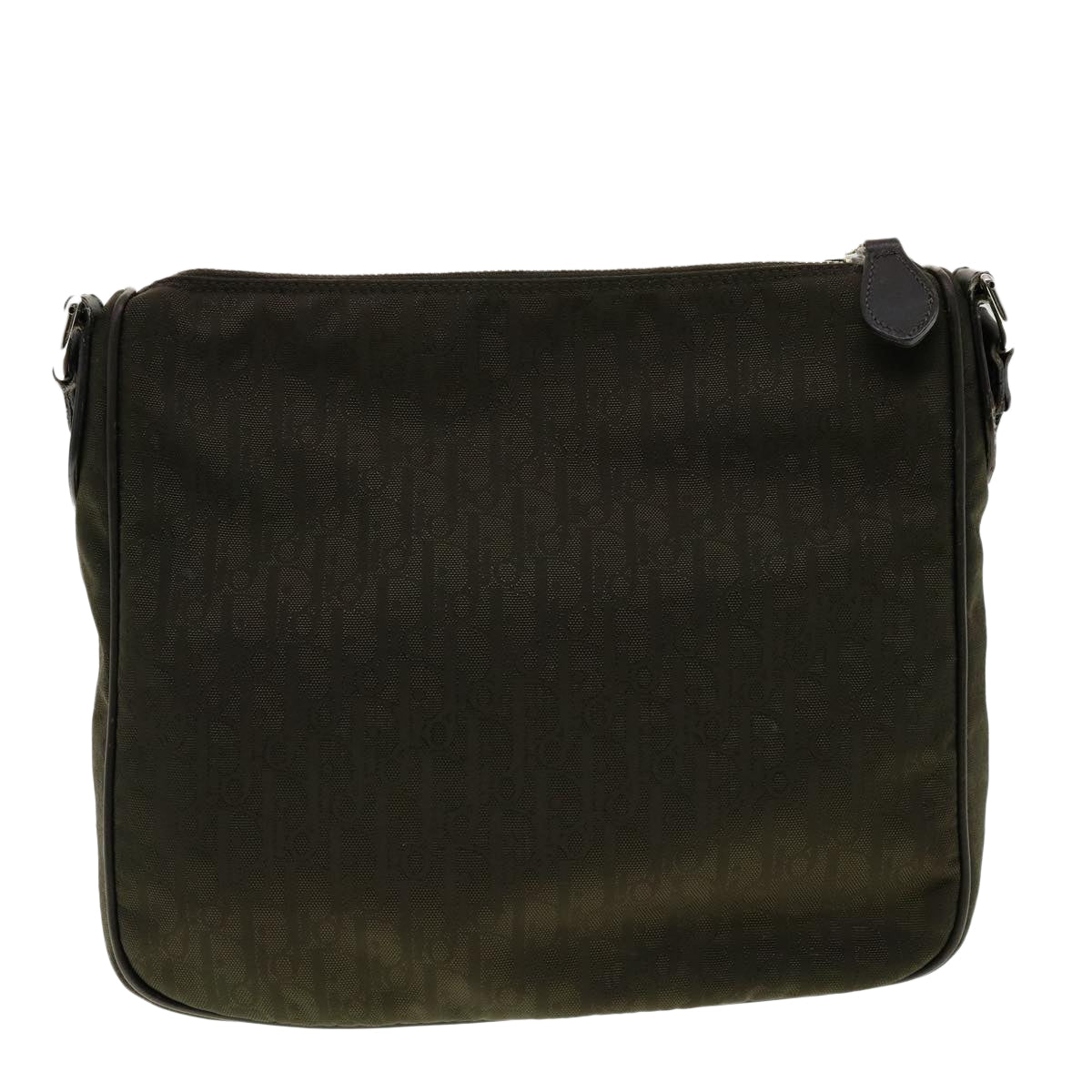 Christian Dior Trotter Canvas Shoulder Bag Khaki Auth ki2109 - 0