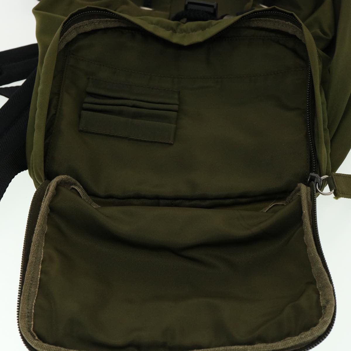 PRADA Backpack Nylon Khaki Auth ki2113