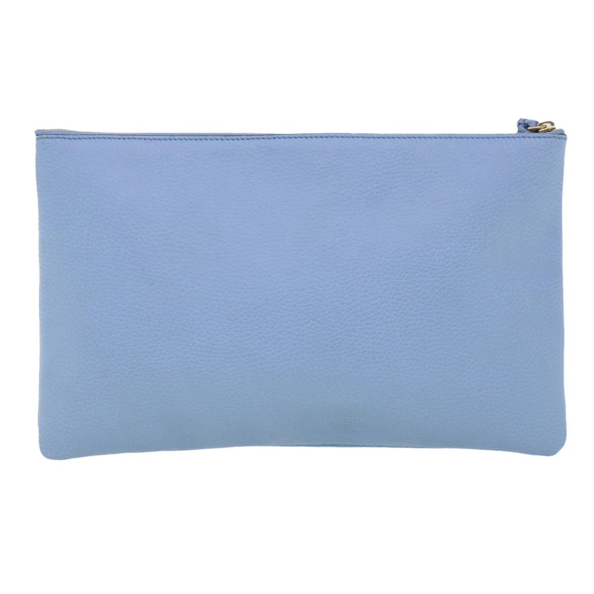 GUCCI Bamboo Fringe Clutch Bag Leather Light Blue Auth ki2160 - 0