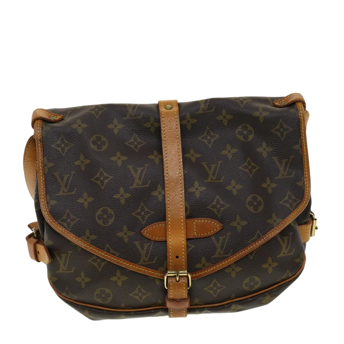 LOUIS VUITTON Monogram Saumur 30 Shoulder Bag M42256 LV Auth ki2209