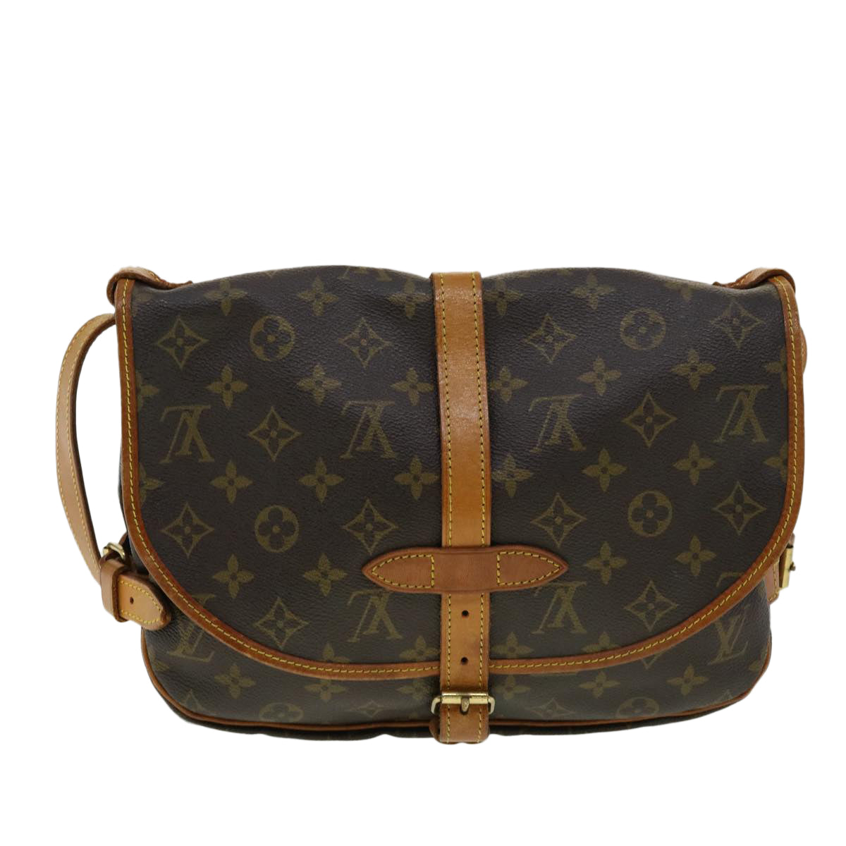 LOUIS VUITTON Monogram Saumur 30 Shoulder Bag M42256 LV Auth ki2209