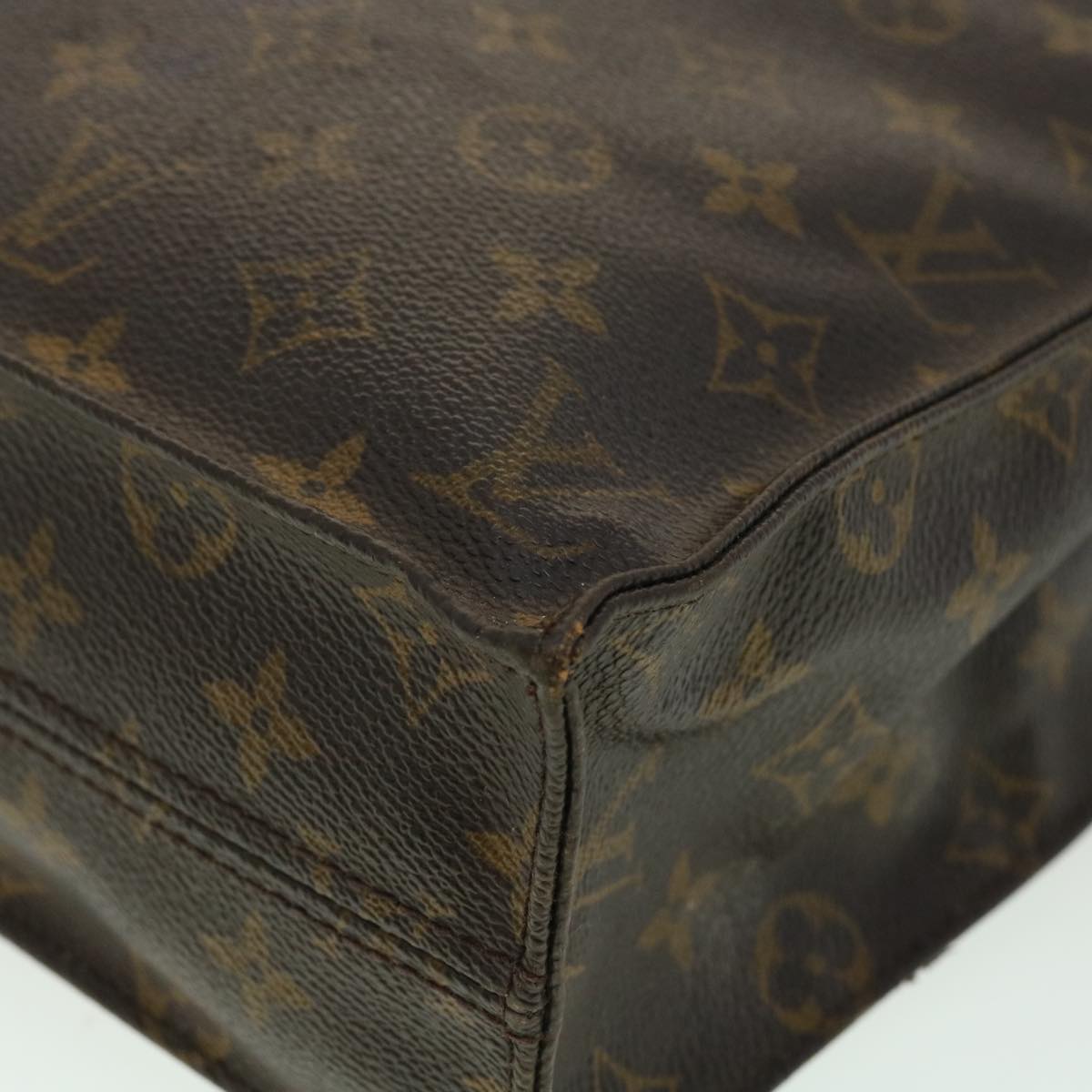 LOUIS VUITTON Monogram Sac Plat Hand Bag M51140 LV Auth ki2255