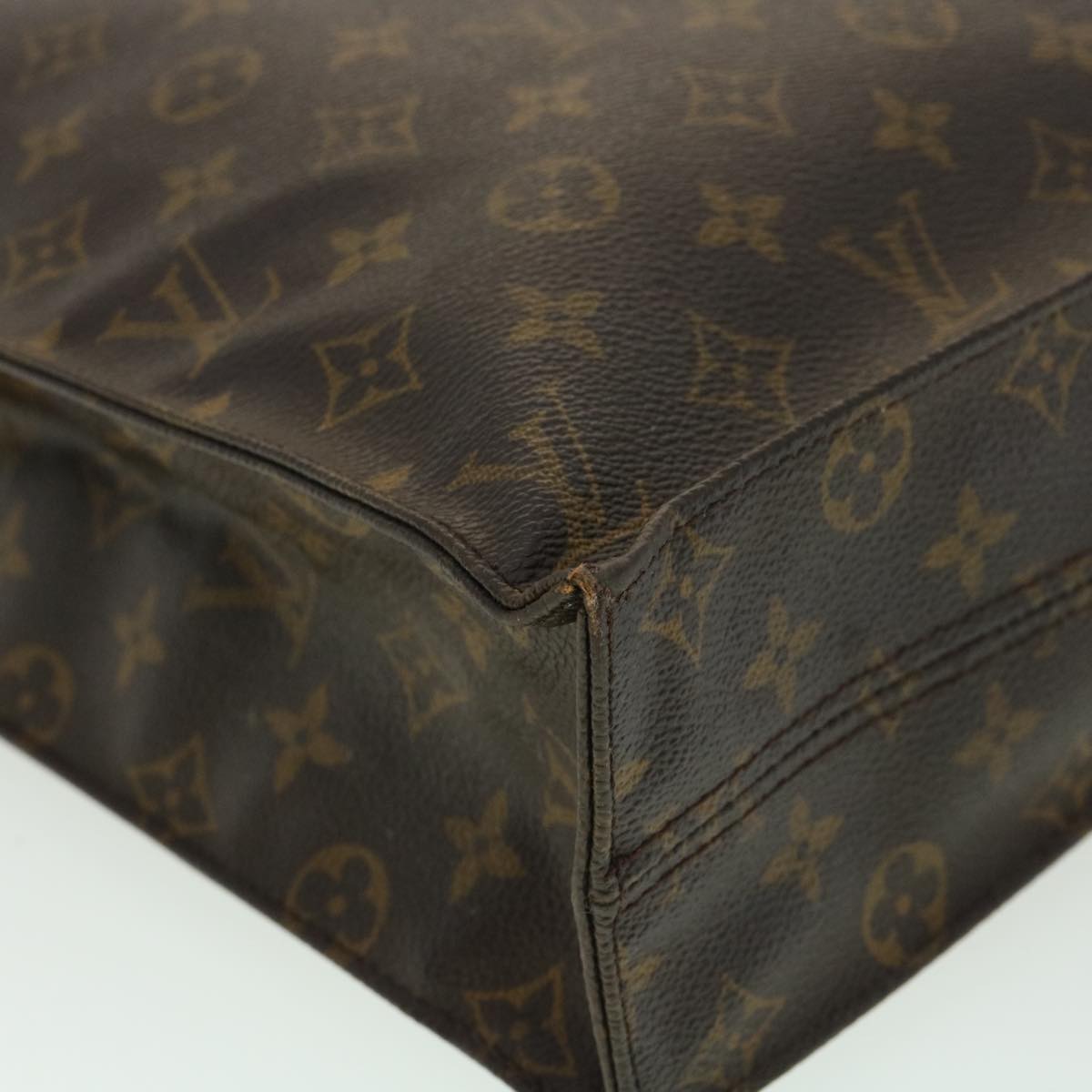 LOUIS VUITTON Monogram Sac Plat Hand Bag M51140 LV Auth ki2255