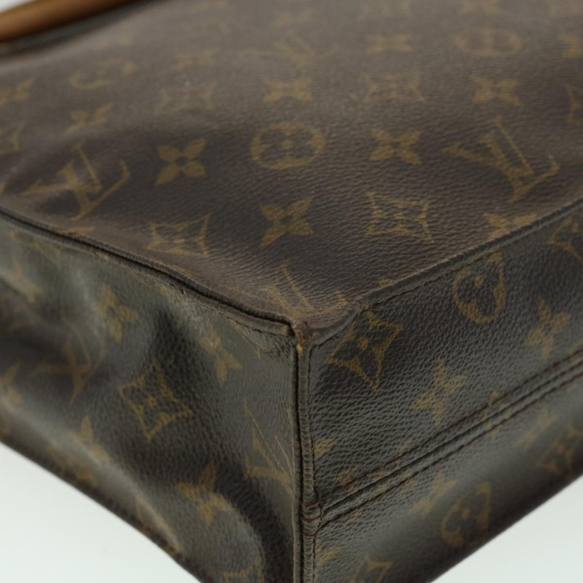 LOUIS VUITTON Monogram Sac Plat Hand Bag M51140 LV Auth ki2255