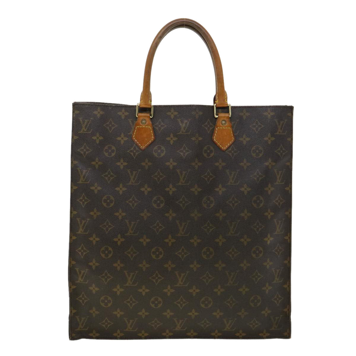 LOUIS VUITTON Monogram Sac Plat Hand Bag M51140 LV Auth ki2255 - 0