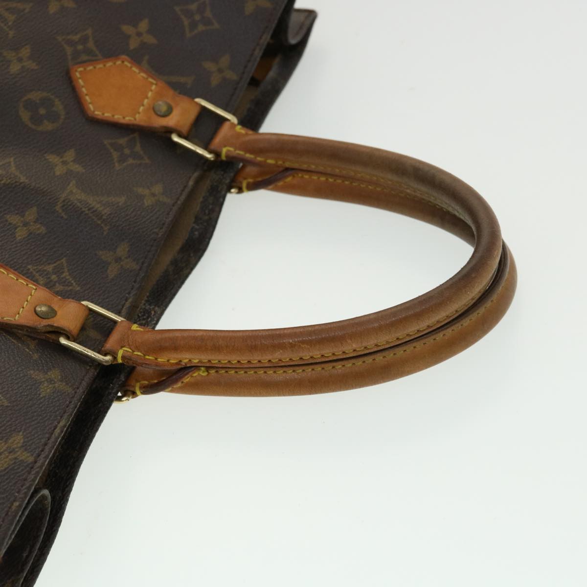 LOUIS VUITTON Monogram Sac Plat Hand Bag M51140 LV Auth ki2255