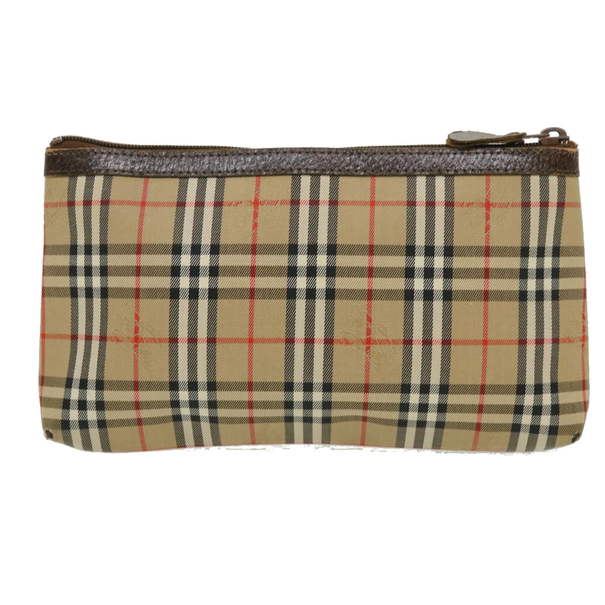 Burberrys Nova Check Pouch Canvas Beige Auth ki2354