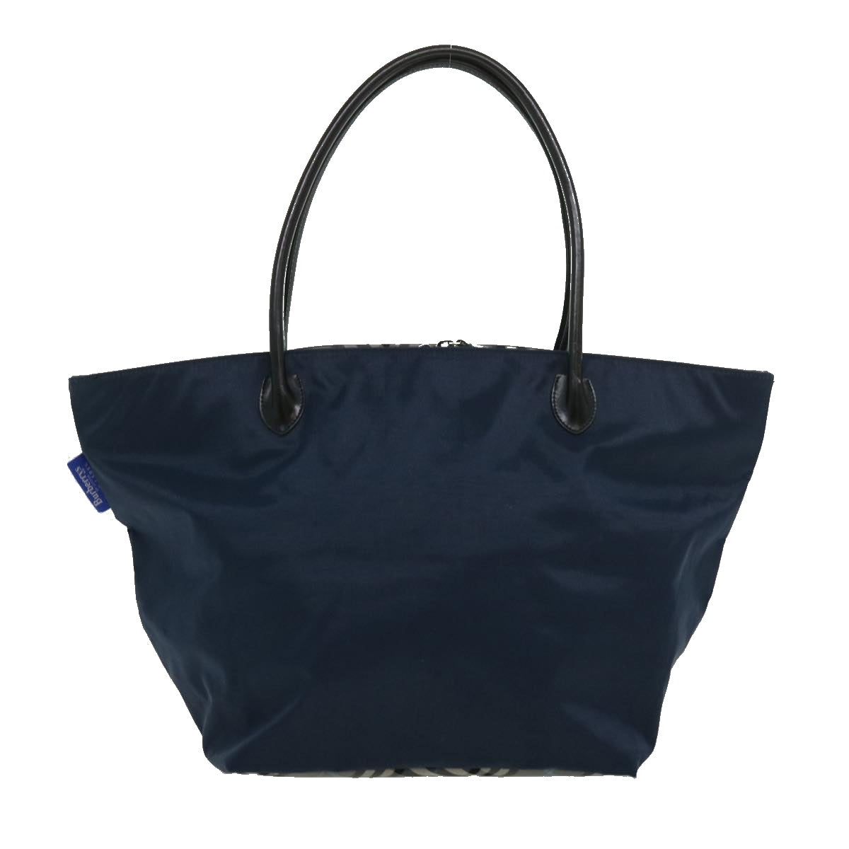 Burberrys Blue Label Nova Check Tote Bag Nylon Navy Auth ki2367 - 0