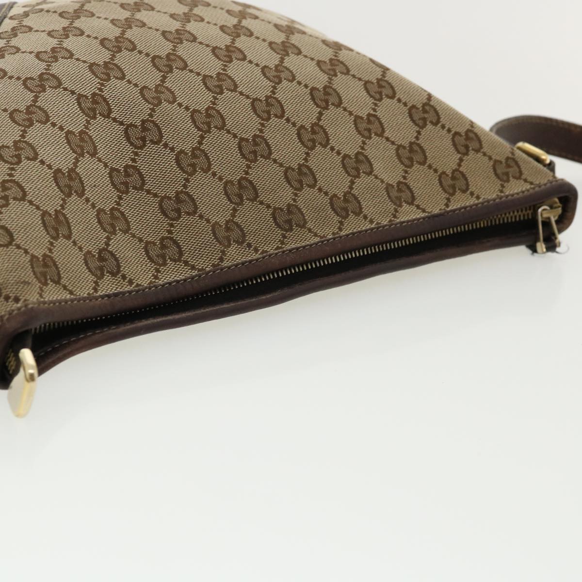 GUCCI GG Canvas Shoulder Bag Beige Auth ki2368