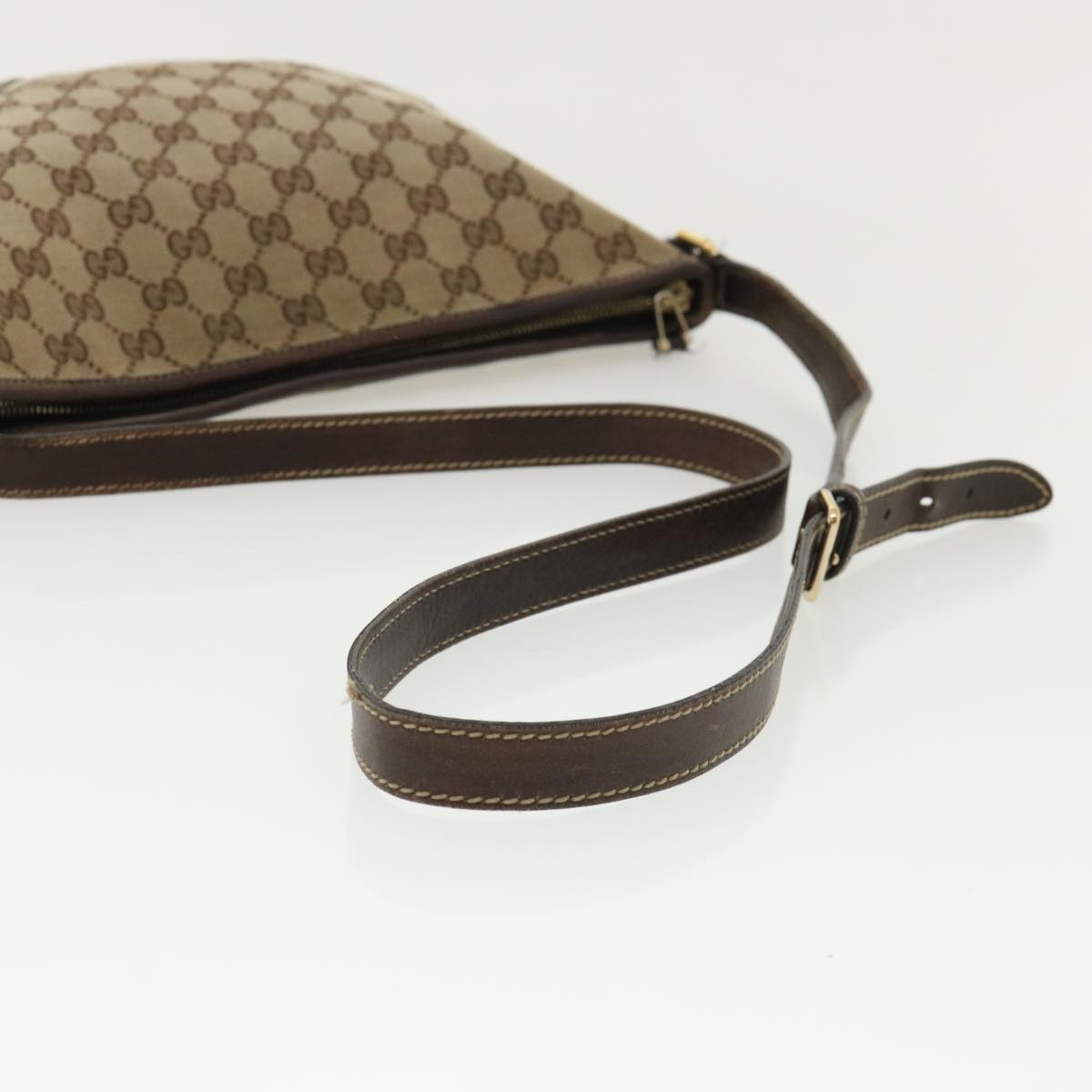 GUCCI GG Canvas Shoulder Bag Beige Auth ki2368