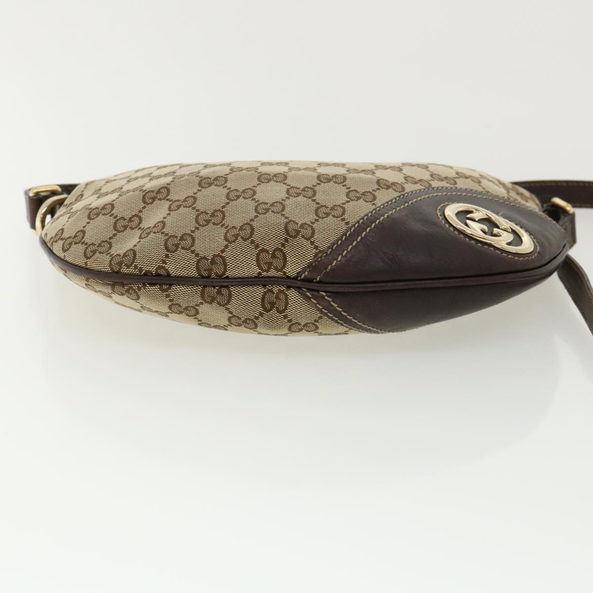 GUCCI GG Canvas Shoulder Bag Beige Auth ki2368