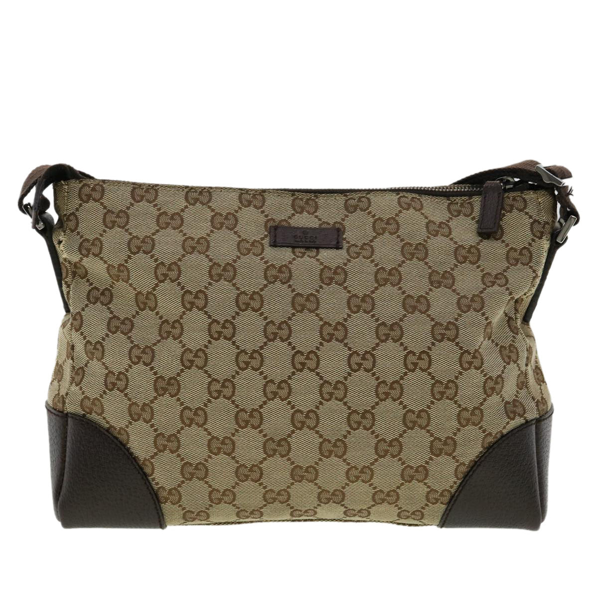 GUCCI GG Canvas Shoulder Bag Beige Auth ki2371