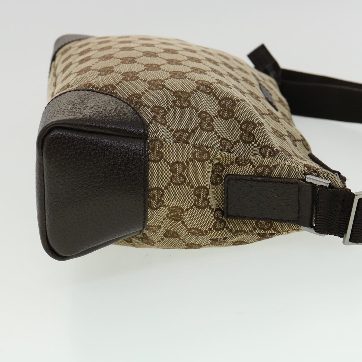 GUCCI GG Canvas Shoulder Bag Beige Auth ki2371