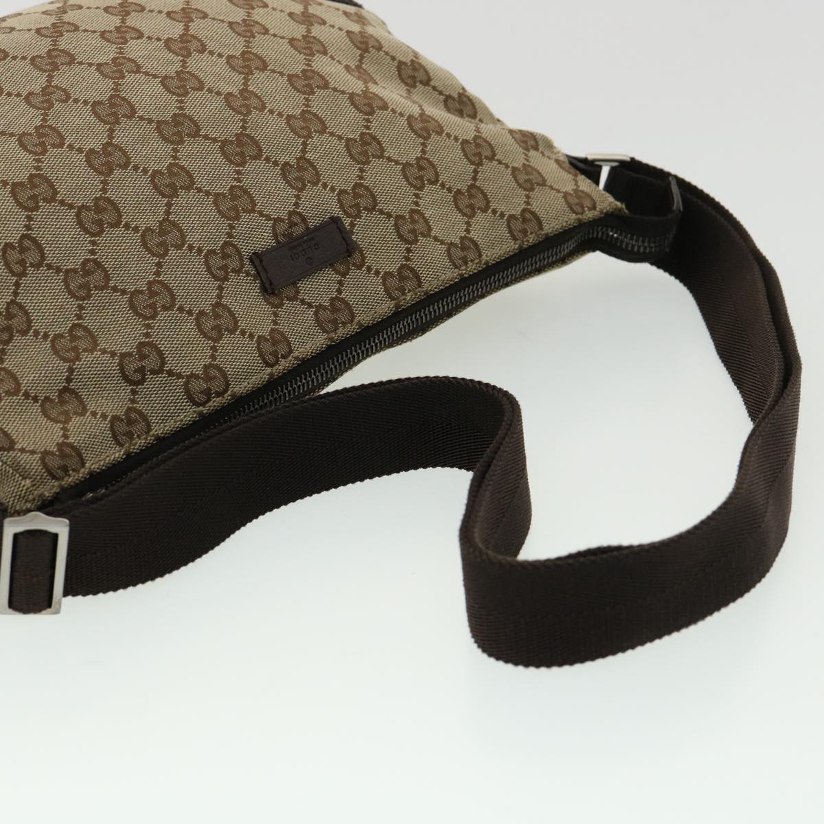 GUCCI GG Canvas Shoulder Bag Beige Auth ki2371