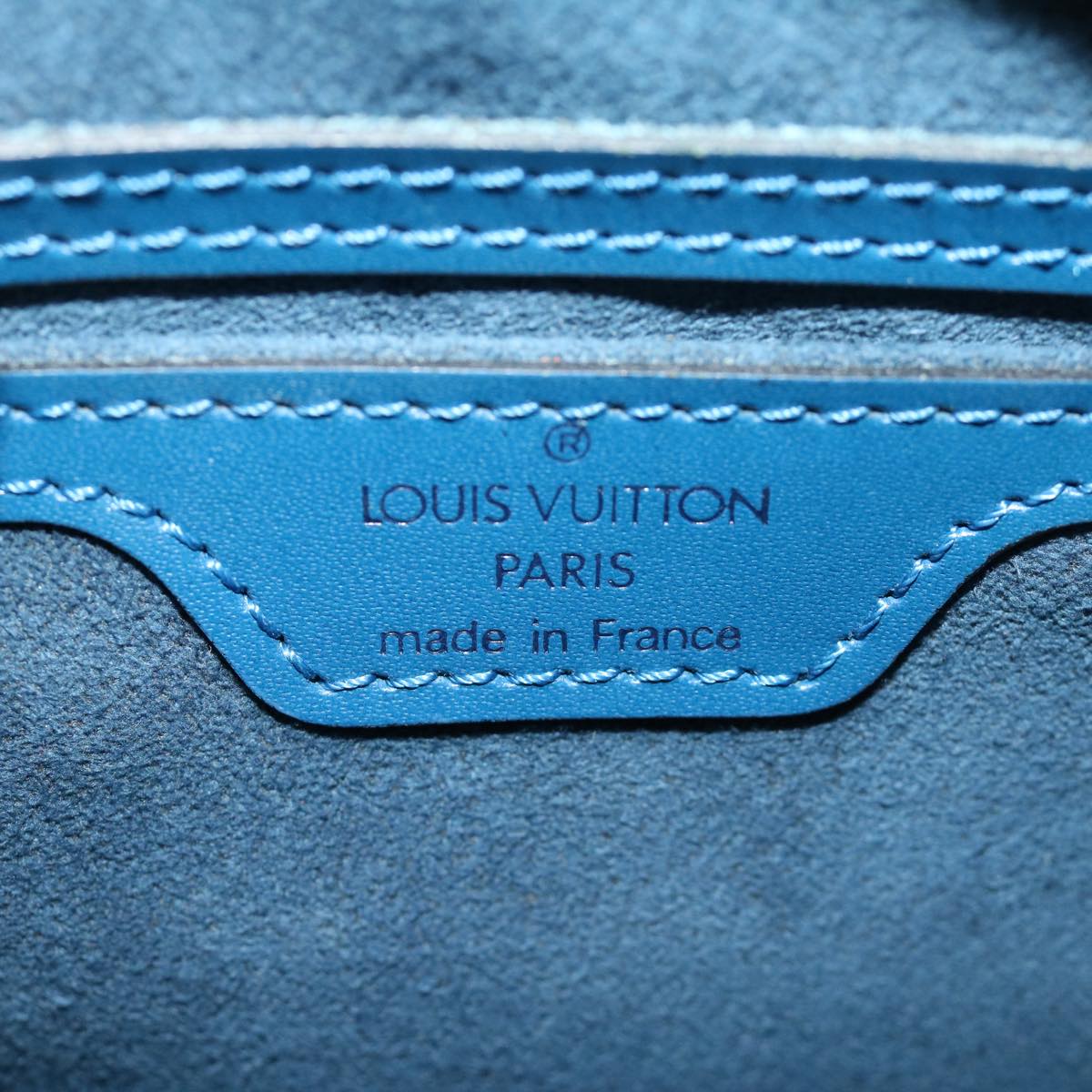 LOUIS VUITTON Epi Soufflot Hand Bag Blue M52225 LV Auth ki2434