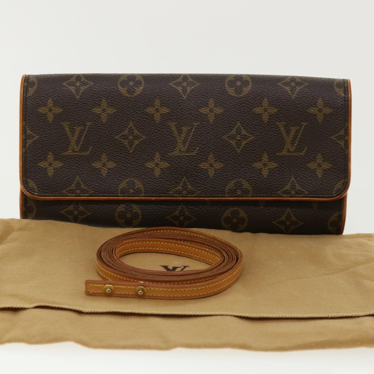 LOUIS VUITTON Monogram Pochette Twin GM Shoulder Bag M51852 LV Auth ki2476