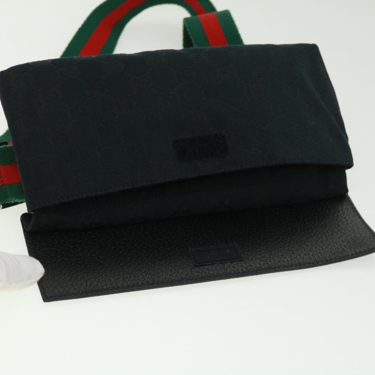 GUCCI GG Canvas Shoulder Bag Black Auth ki2481