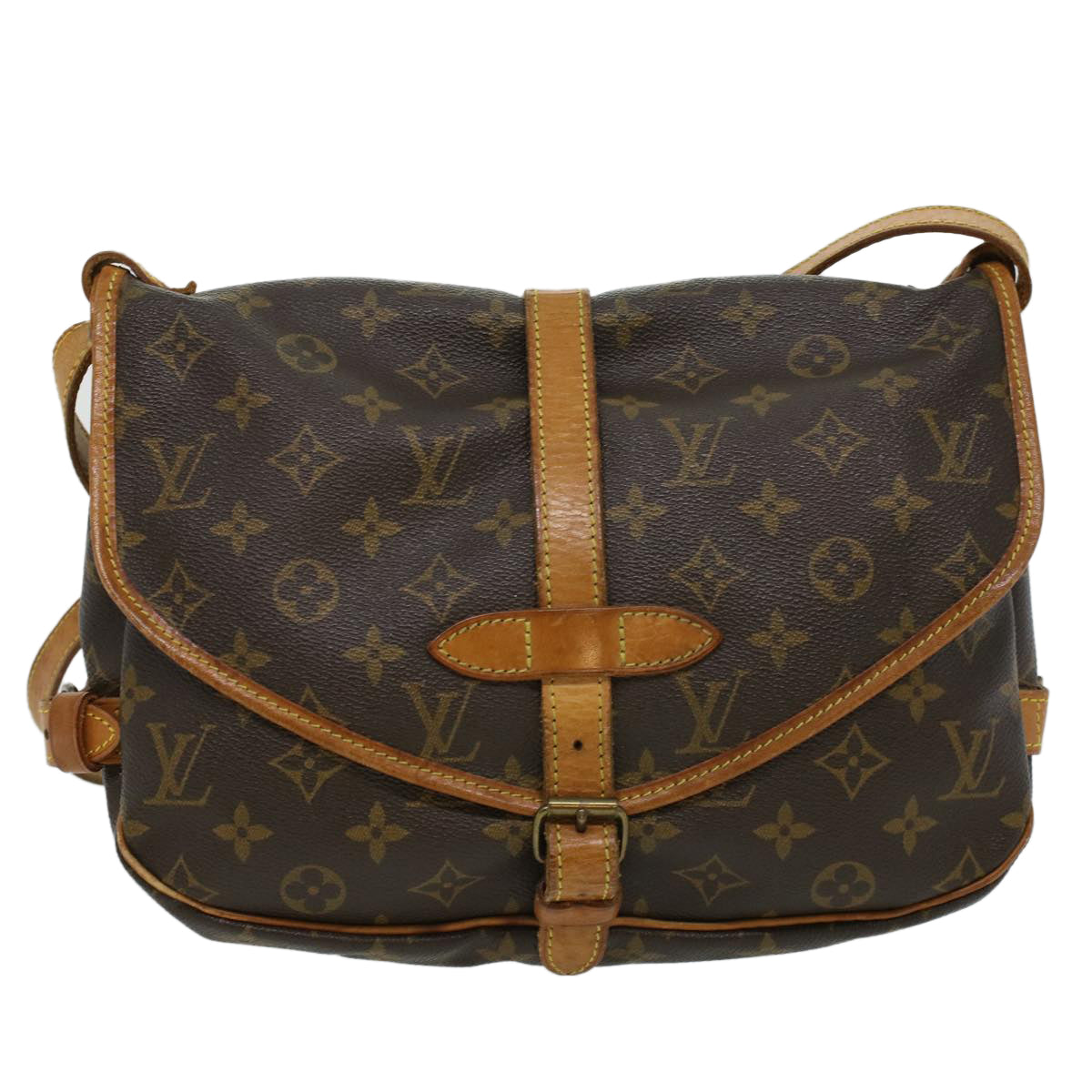 LOUIS VUITTON Monogram Saumur 30 Shoulder Bag M42256 LV Auth ki2529