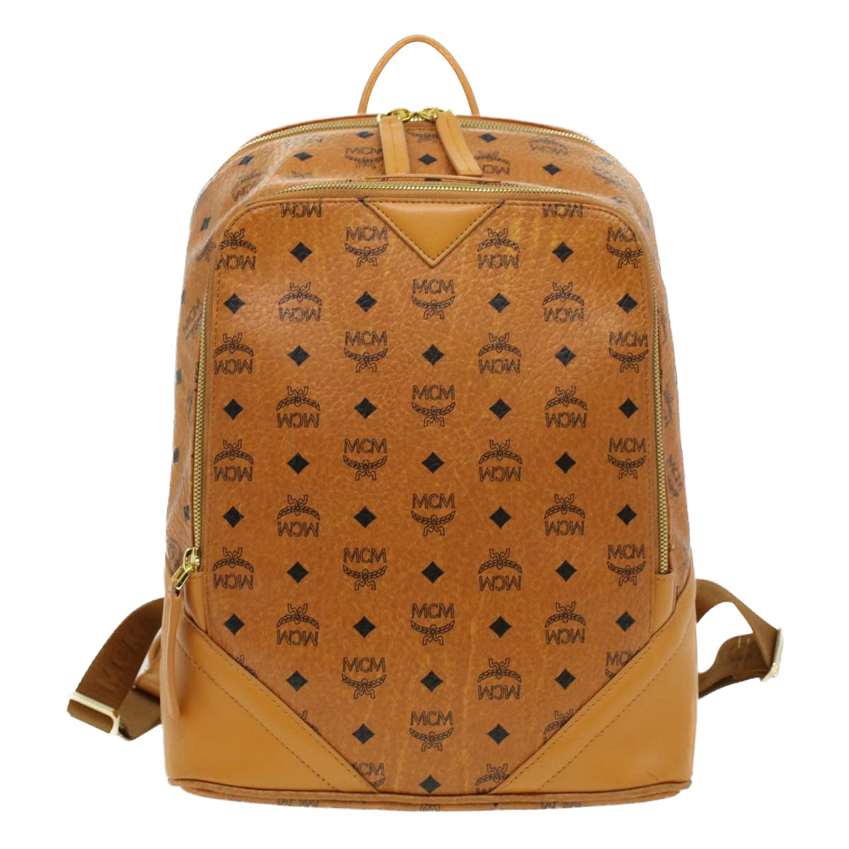 MCM Logogram Backpack PVC Leather Brown Auth ki2560 - 0