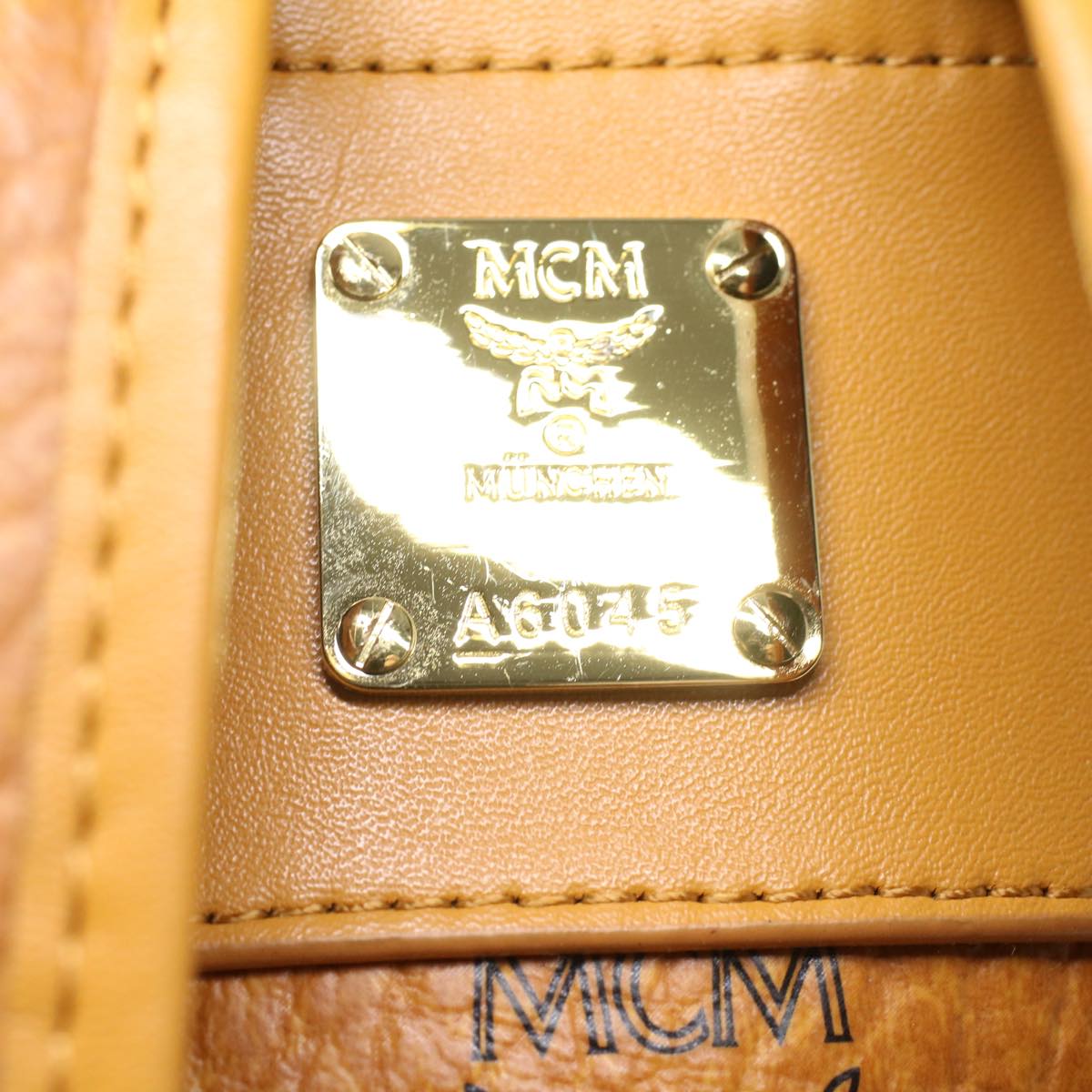 MCM Logogram Backpack PVC Leather Brown Auth ki2560
