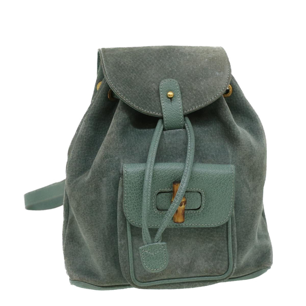 GUCCI Backpack Suede Light Blue Auth ki2563