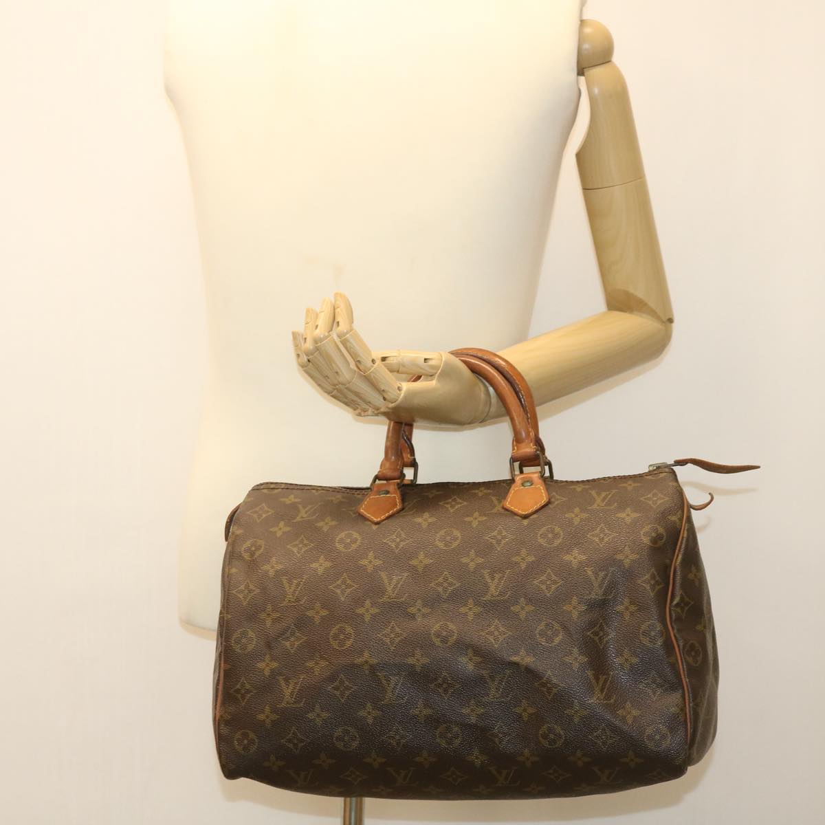 LOUIS VUITTON Monogram Speedy 35 Hand Bag M41524 LV Auth ki2606