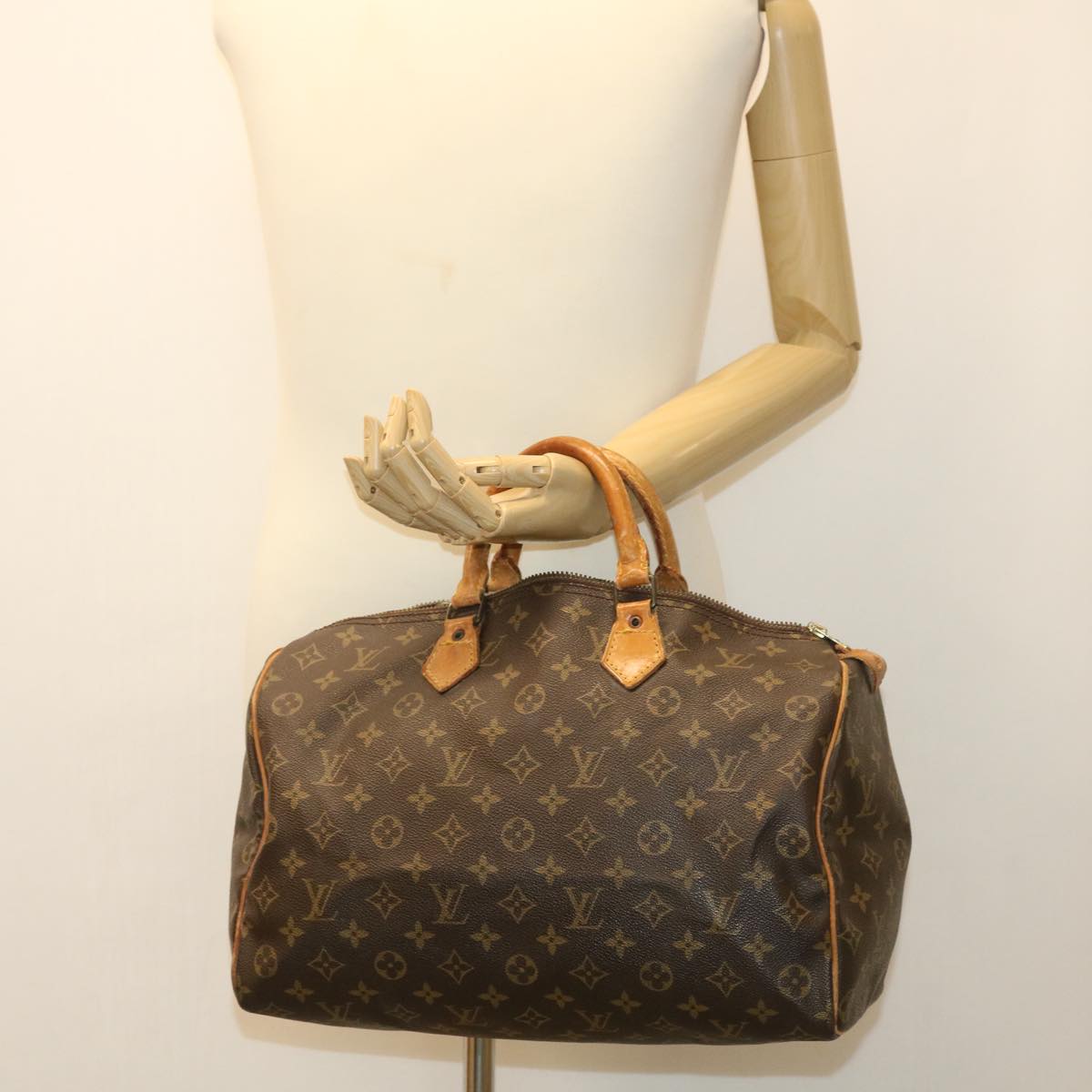 LOUIS VUITTON Monogram Speedy 35 Hand Bag M41524 LV Auth ki2608