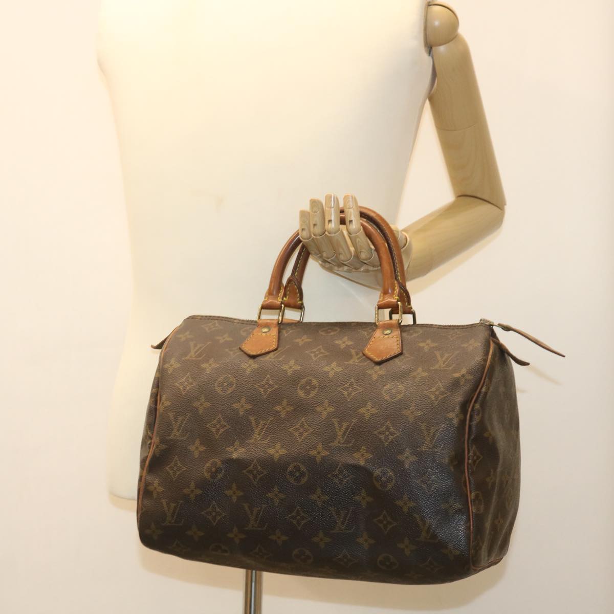 LOUIS VUITTON Monogram Speedy 30 Hand Bag M41526 LV Auth ki2668