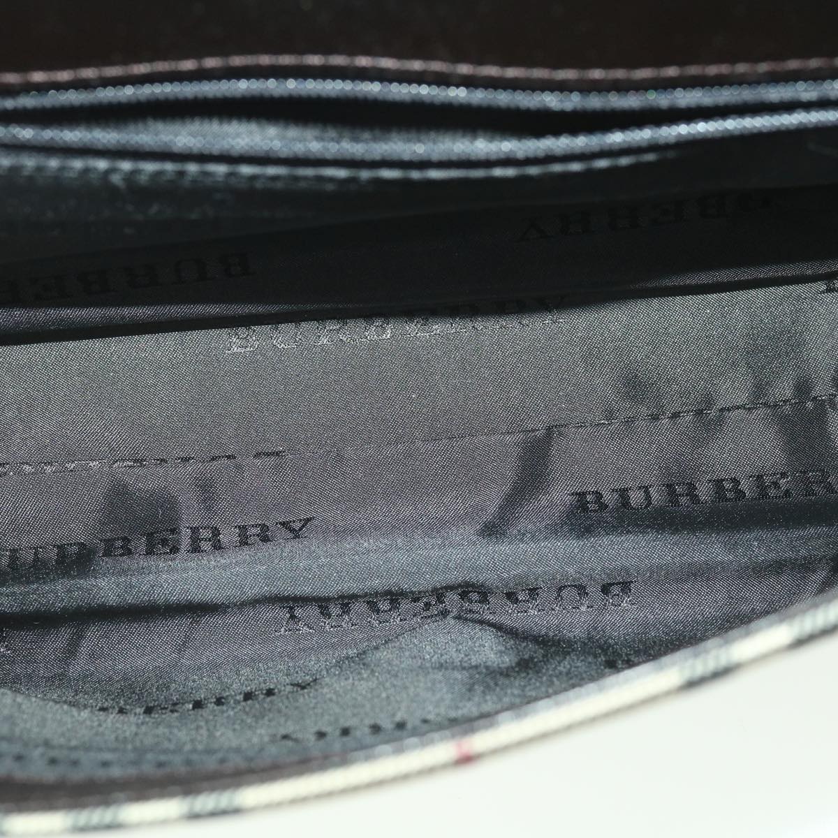 BURBERRY Nova Check Shoulder Bag Nylon Beige Auth ki2678