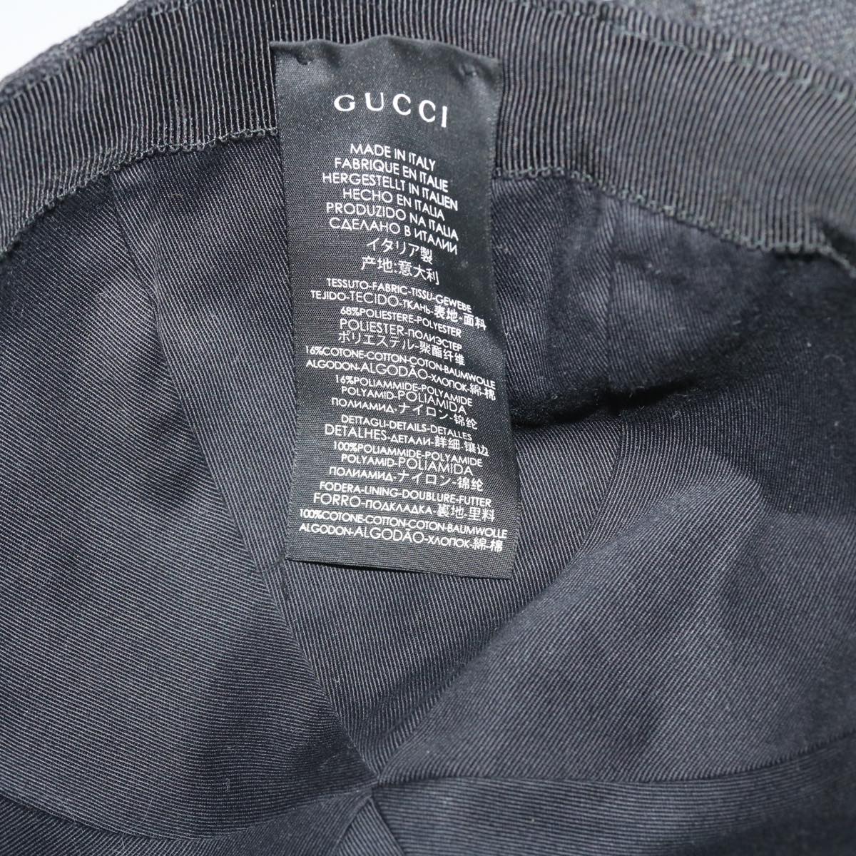 GUCCI GG Canvas Web Sherry Line Cap XL Black Red Green 200035 Auth ki2685