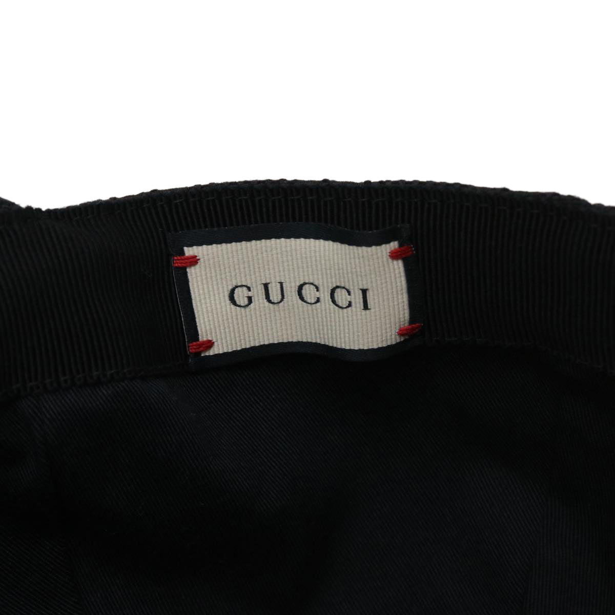 GUCCI GG Canvas Web Sherry Line Cap XL Black Red Green 200035 Auth ki2685