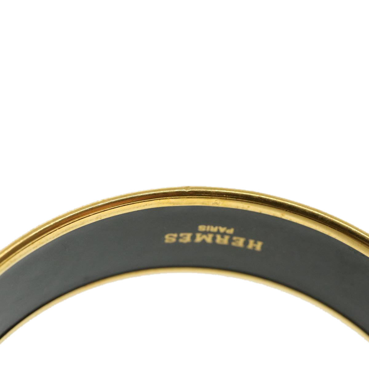 HERMES Bangle Bracelet metal Multicolor Gold Tone Auth ki2709