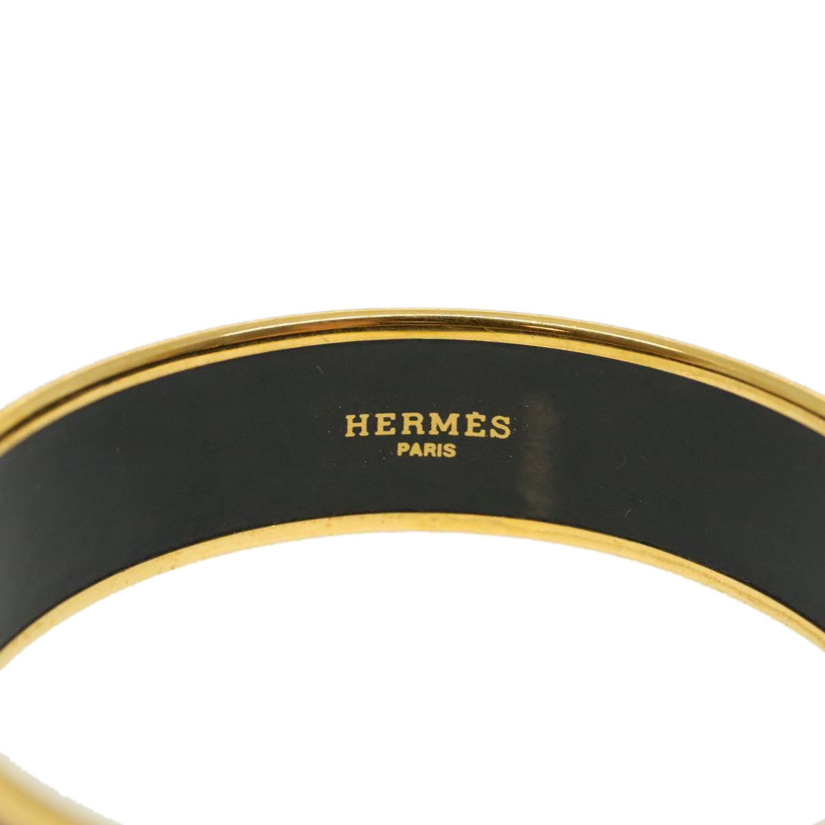 HERMES Bangle Bracelet metal Multicolor Gold Tone Auth ki2709