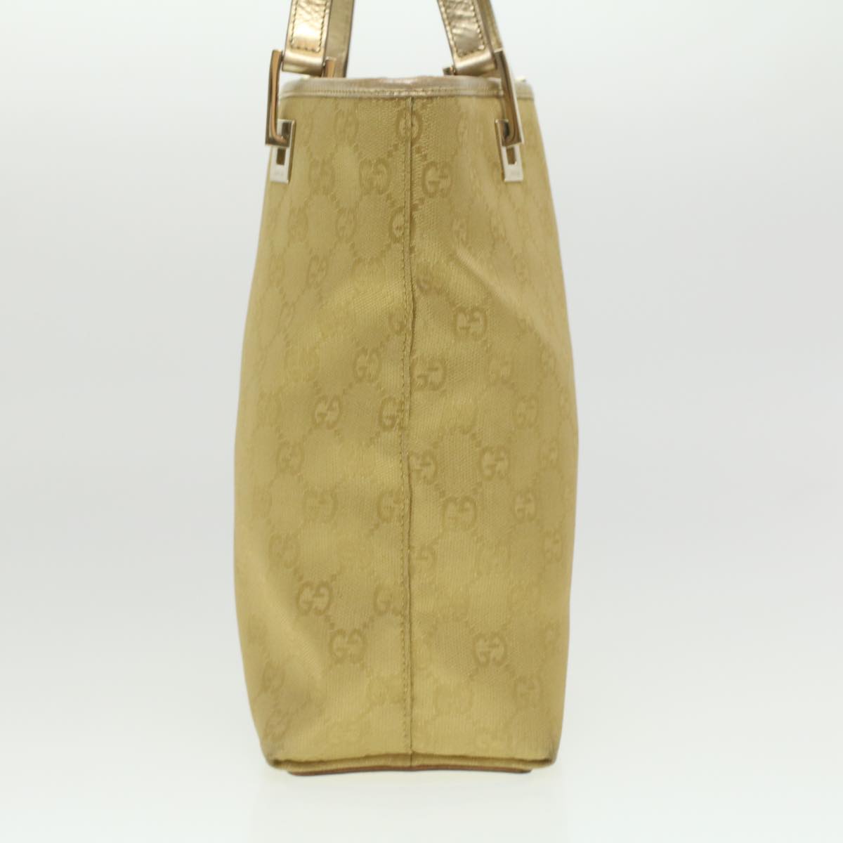 GUCCI GG Canvas Tote Bag Gold Tone 002.1099.001998 Auth ki2751