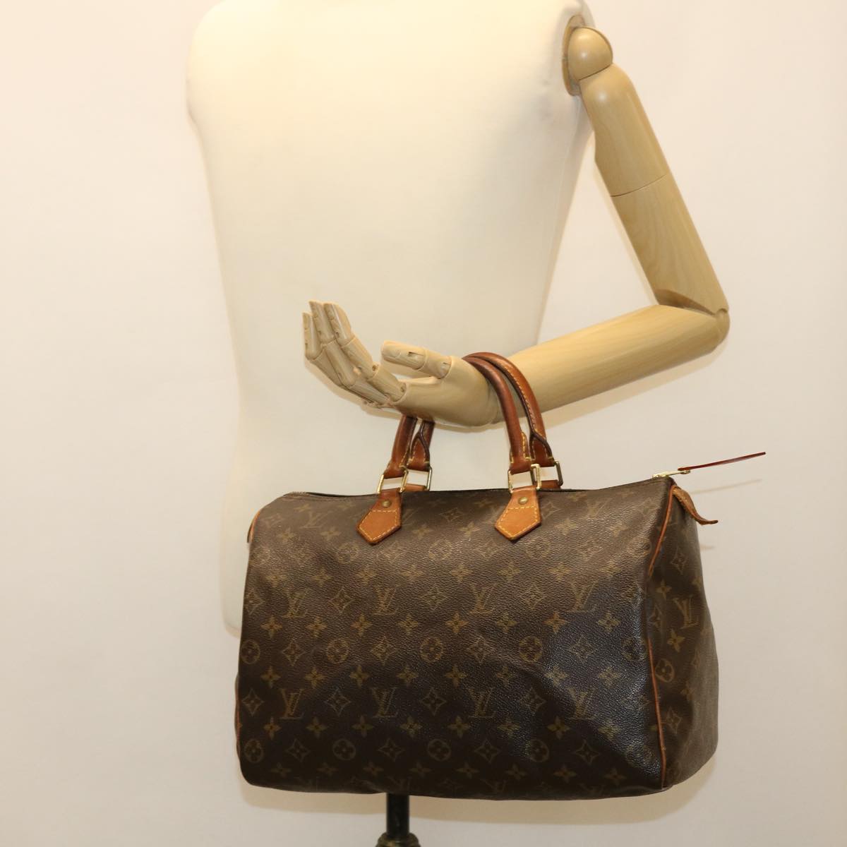 LOUIS VUITTON Monogram Speedy 35 Hand Bag M41524 LV Auth ki2755